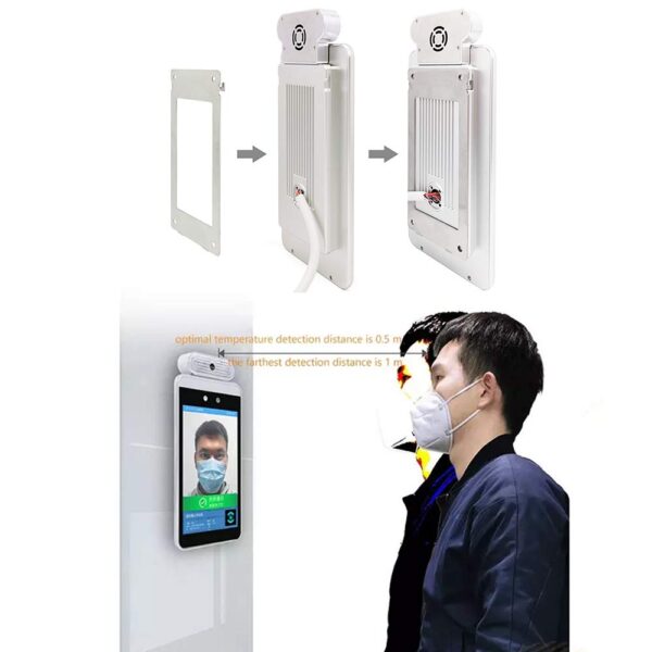 8 Inch Face Recognition Temperature Measurement Kiosk Build with Hand Sanitizer Dispenser, Support Face Comparison Library/Attendance Machine/Visitor Management System - Image 5